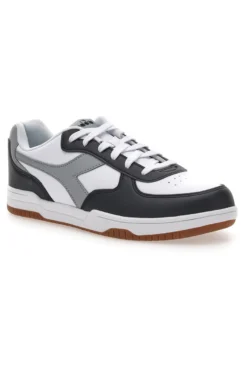 Sneakers Bianche con logo Grigio e Dettagli Neri DIADORA RAPTOR LOW