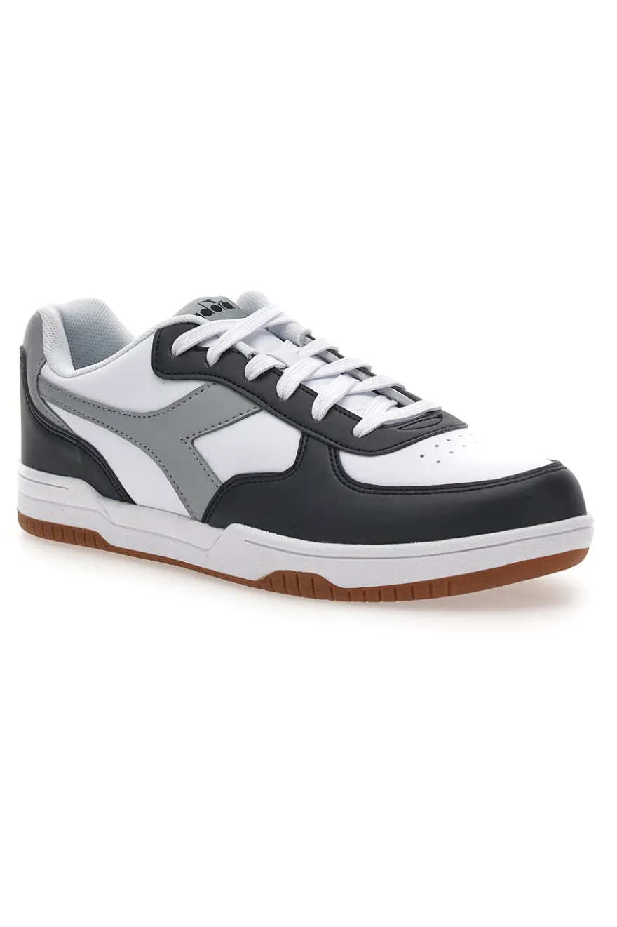Sneakers Bianche con logo Grigio e Dettagli Neri DIADORA RAPTOR LOW