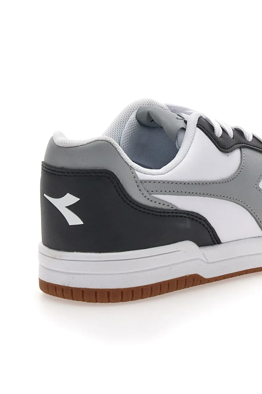 Sneakers Bianche con logo Grigio e Dettagli Neri DIADORA RAPTOR LOW