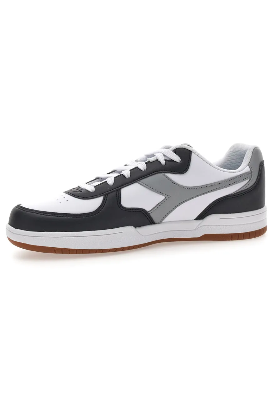 Sneakers Bianche con logo Grigio e Dettagli Neri DIADORA RAPTOR LOW