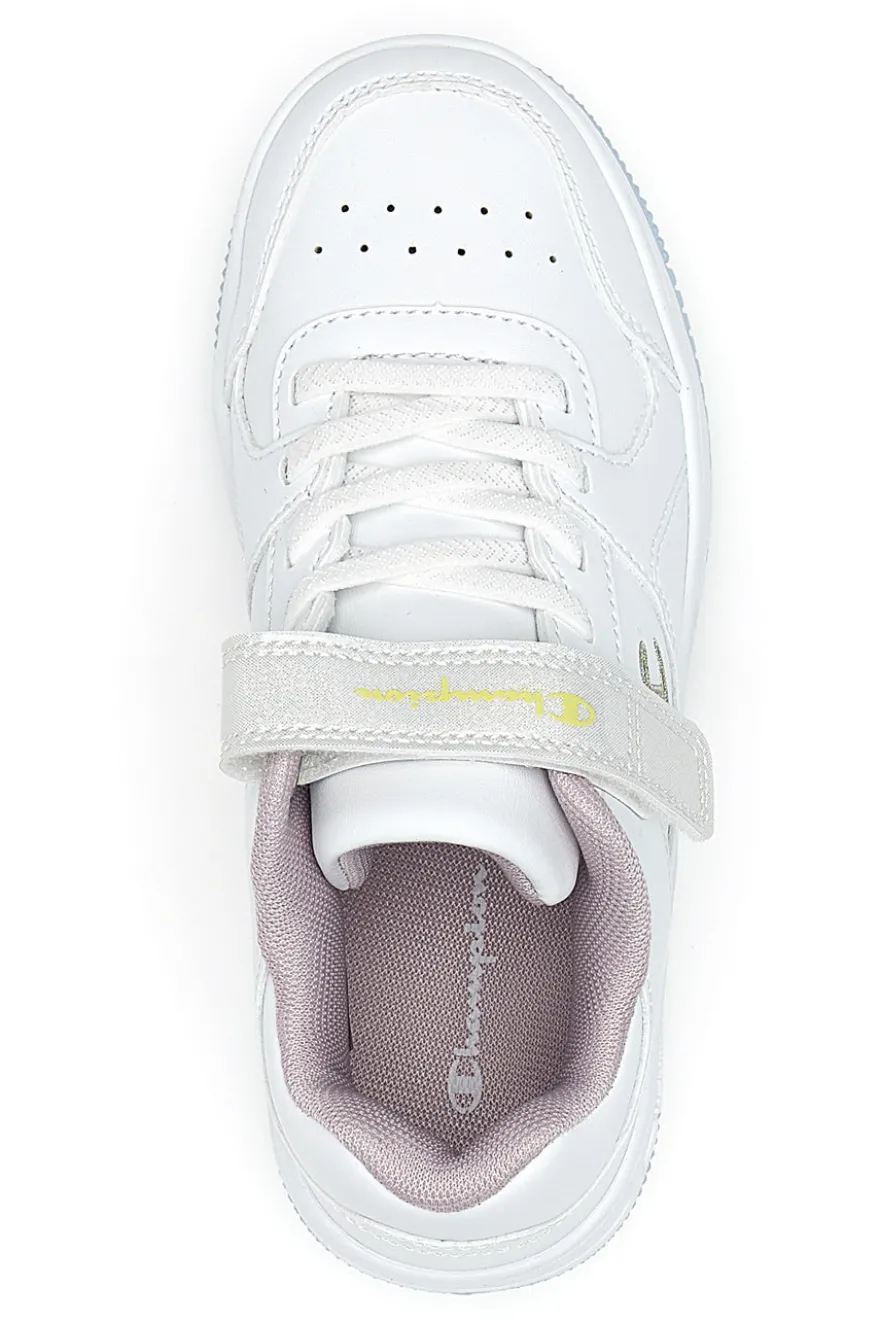 Sneakers bianche con logo laterale e suola azzurra Champion RD18 Low G PS