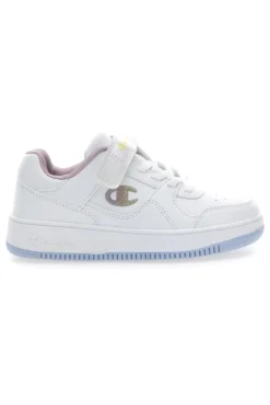 Sneakers bianche con logo laterale e suola azzurra Champion RD18 Low G PS