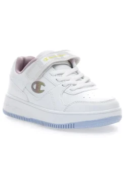 Sneakers bianche con logo laterale e suola azzurra Champion RD18 Low G PS