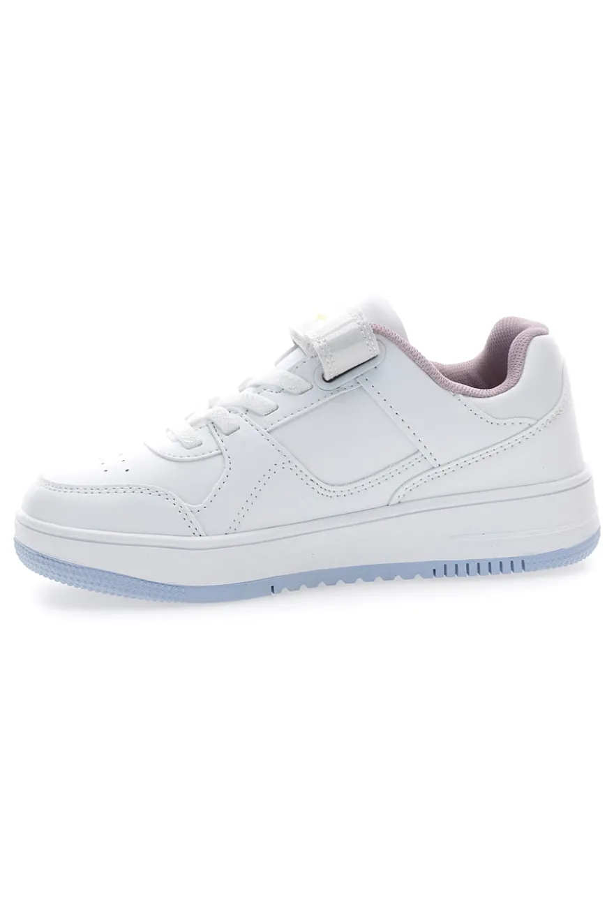 Sneakers bianche con logo laterale e suola azzurra Champion RD18 Low G PS