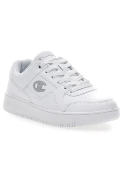 Sneakers Bianche con Logo Laterale Argento CHAMPION RD18 LOW G GS