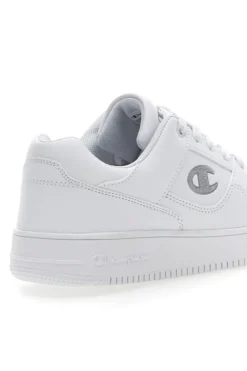 Sneakers Bianche con Logo Laterale Argento CHAMPION RD18 LOW G GS