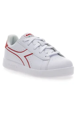 Sneakers bianche con logo rosso e velcro DIADORA GAME P GS