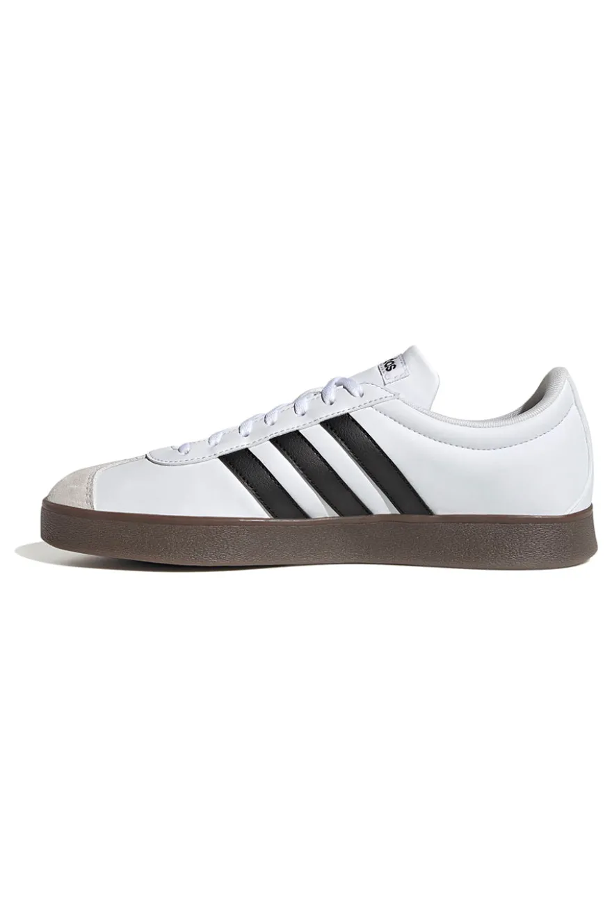 Sneakers bianche con punta rinforzata e strisce nere Adidas VL Court Base