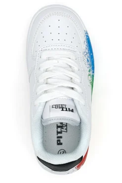 Sneakers Bianche Con Stampa Colorata Pitt Kids 191562