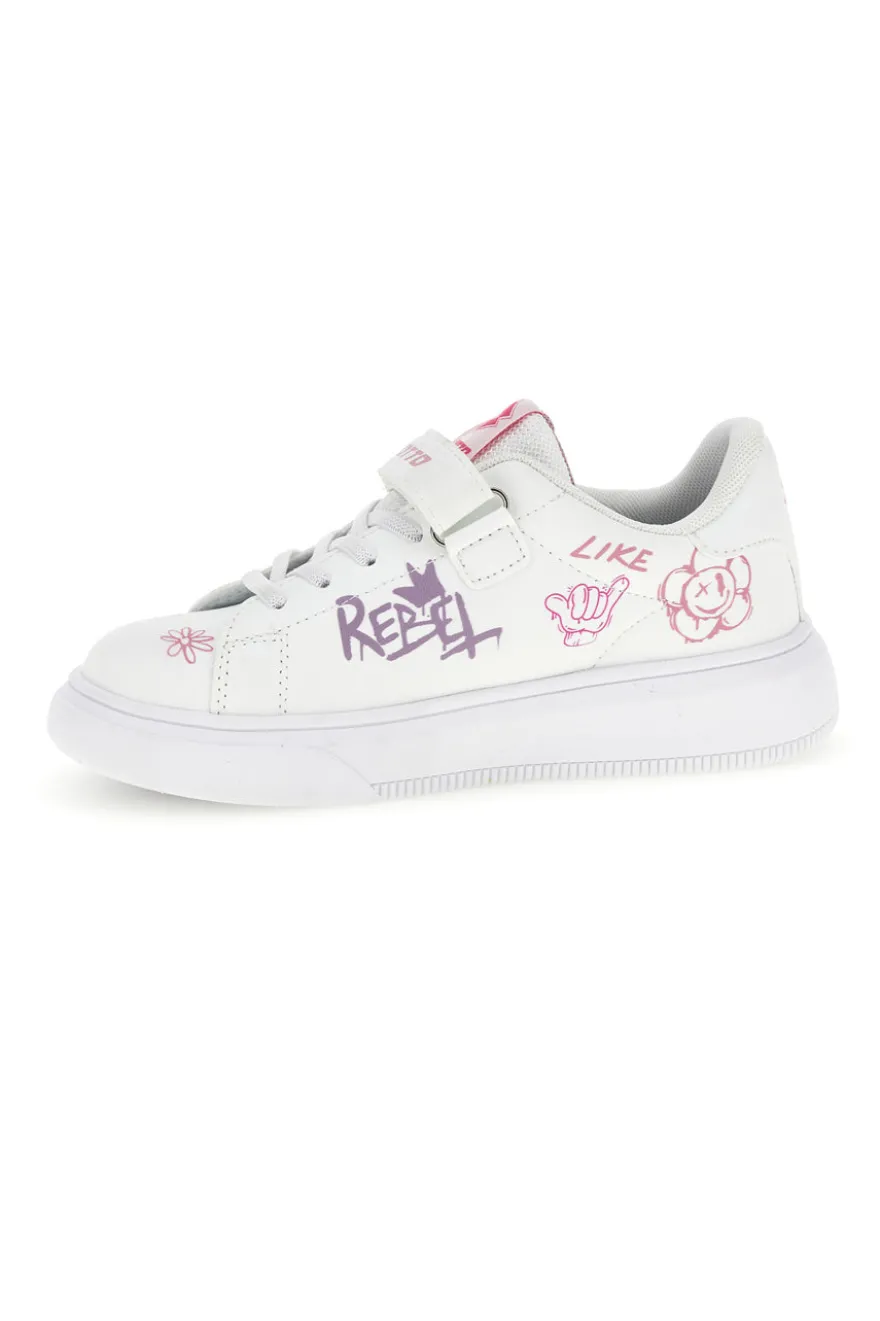Sneakers bianche con stampa e strappo Lotto Day Princess Amf Prt Cl S