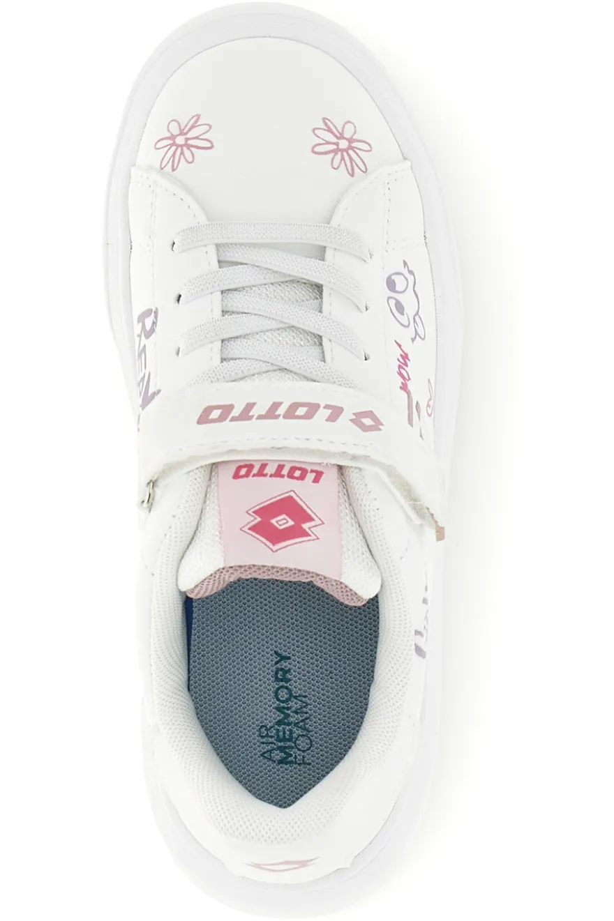 Sneakers bianche con stampa e strappo Lotto Day Princess Amf Prt Cl S