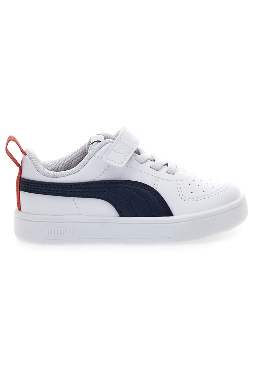 Sneakers bianche con strappo e dettagli navy Puma Rickie AC+ Inf
