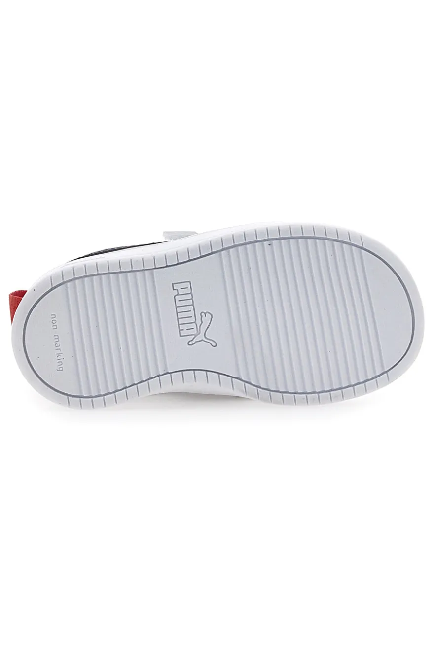 Sneakers bianche con strappo e dettagli navy Puma Rickie AC+ Inf