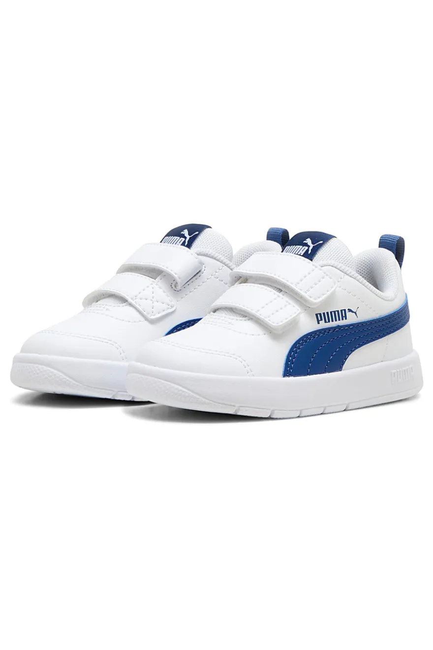 Sneakers bianche con strappo e logo Puma Courtflex v3 v inf