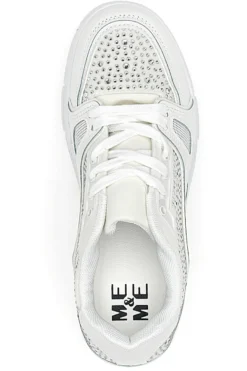 Sneakers Bianche con Strass Me & Me 820