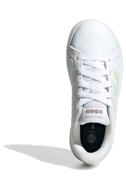 Sneakers bianche con strisce iridescenti Adidas Grand Court 2 K