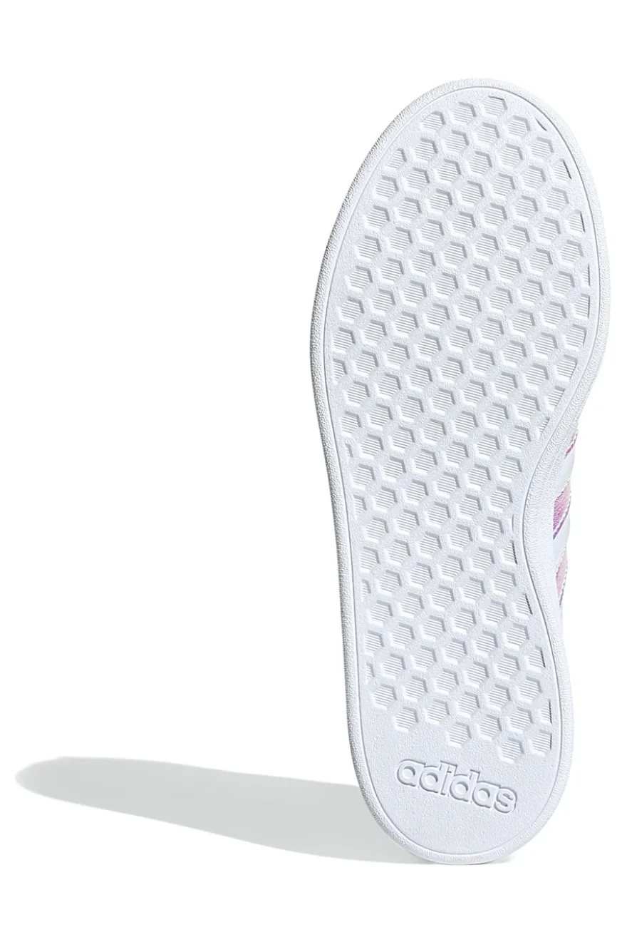 Sneakers bianche con strisce iridescenti in materie sintetiche Adidas Grand Court Base 2.0