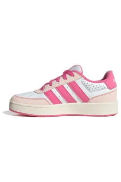 Sneakers bianche con strisce fucsia e suola platform Adidas Breakbase J