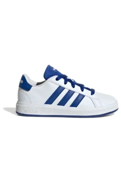 Sneakers bianche con strisce blu in materie sintetiche Adidas Grand Court 2.0 K