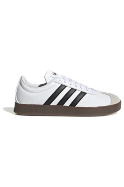 Sneakers bianche con strisce nere e punta in suede Adidas VL Court Base