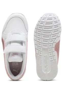 Sneakers bianche con striscia glitter rosa Puma ST Runner v4 SL Glitter V PS