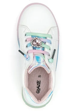 Sneakers Bianche con Suola e Lacci Multicolor GRAZIE GIRL 134353