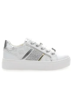 Sneakers Bianche con Tomaia Liscia e Dettagli Glitterati LAURA BIAGIOTTI L8327