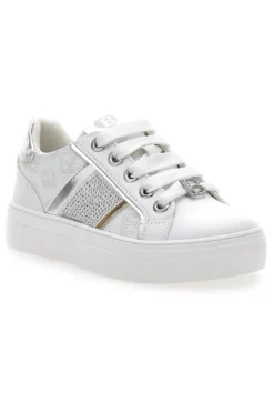Sneakers Bianche con Tomaia Liscia e Dettagli Glitterati LAURA BIAGIOTTI L8327
