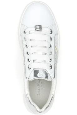 Sneakers Bianche con Tomaia Liscia e Dettagli Glitterati LAURA BIAGIOTTI L8327