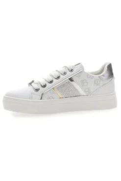 Sneakers Bianche con Tomaia Liscia e Dettagli Glitterati LAURA BIAGIOTTI L8327