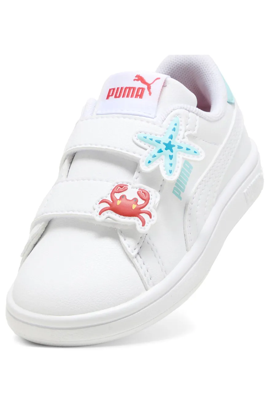 Sneakers Bianche con Velcro e Dettagli Marini Puma Smash 3.0 Badges V Inf