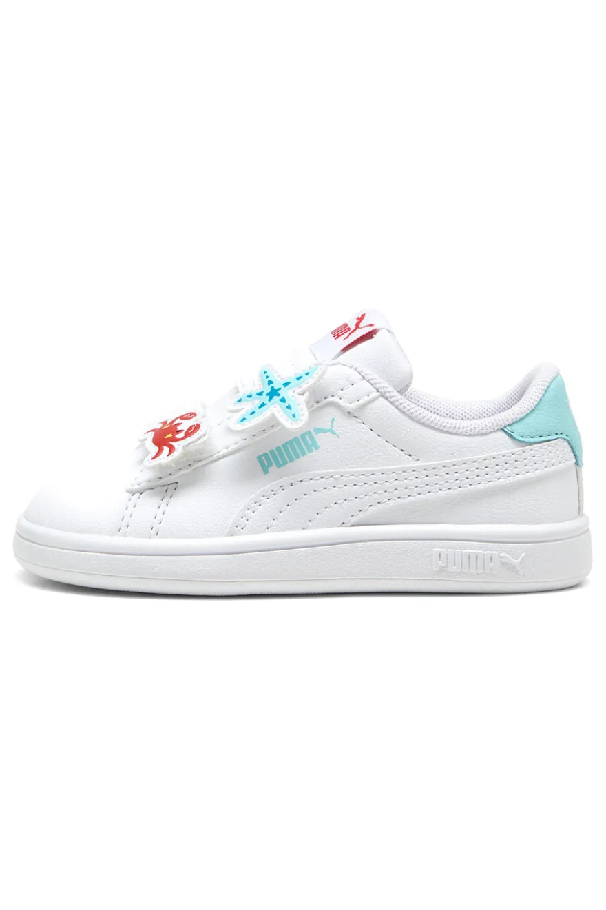 Sneakers Bianche con Velcro e Dettagli Marini Puma Smash 3.0 Badges V Inf