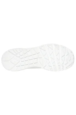Sneakers bianche con zeppa e dettagli metallici Skechers UNO Wedge Hi Steps