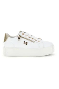 Sneakers bianche con zip laterale platform Burani 52031C755