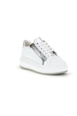 Sneakers bianche con zip laterale platform Burani 52031C1396