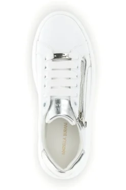 Sneakers bianche con zip laterale platform Burani 52031C1396