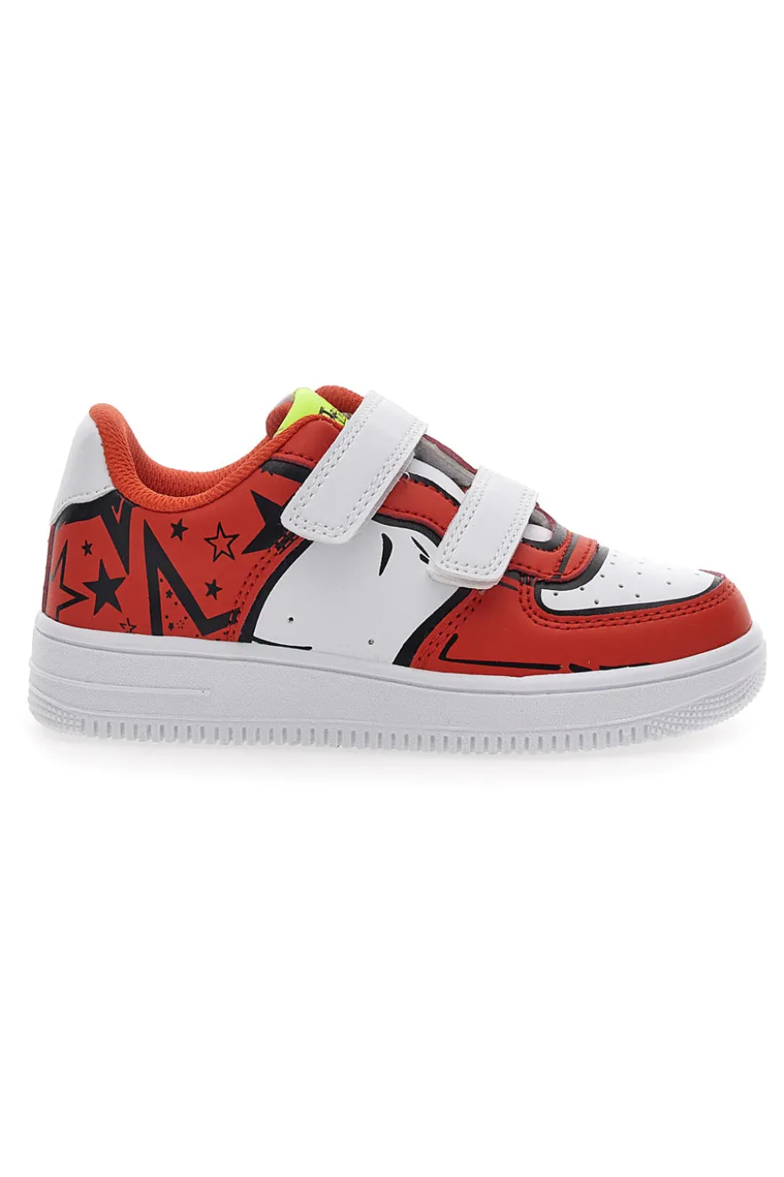 Sneakers Bianche e Arancioni Con Strappi Pitt Kids 201195