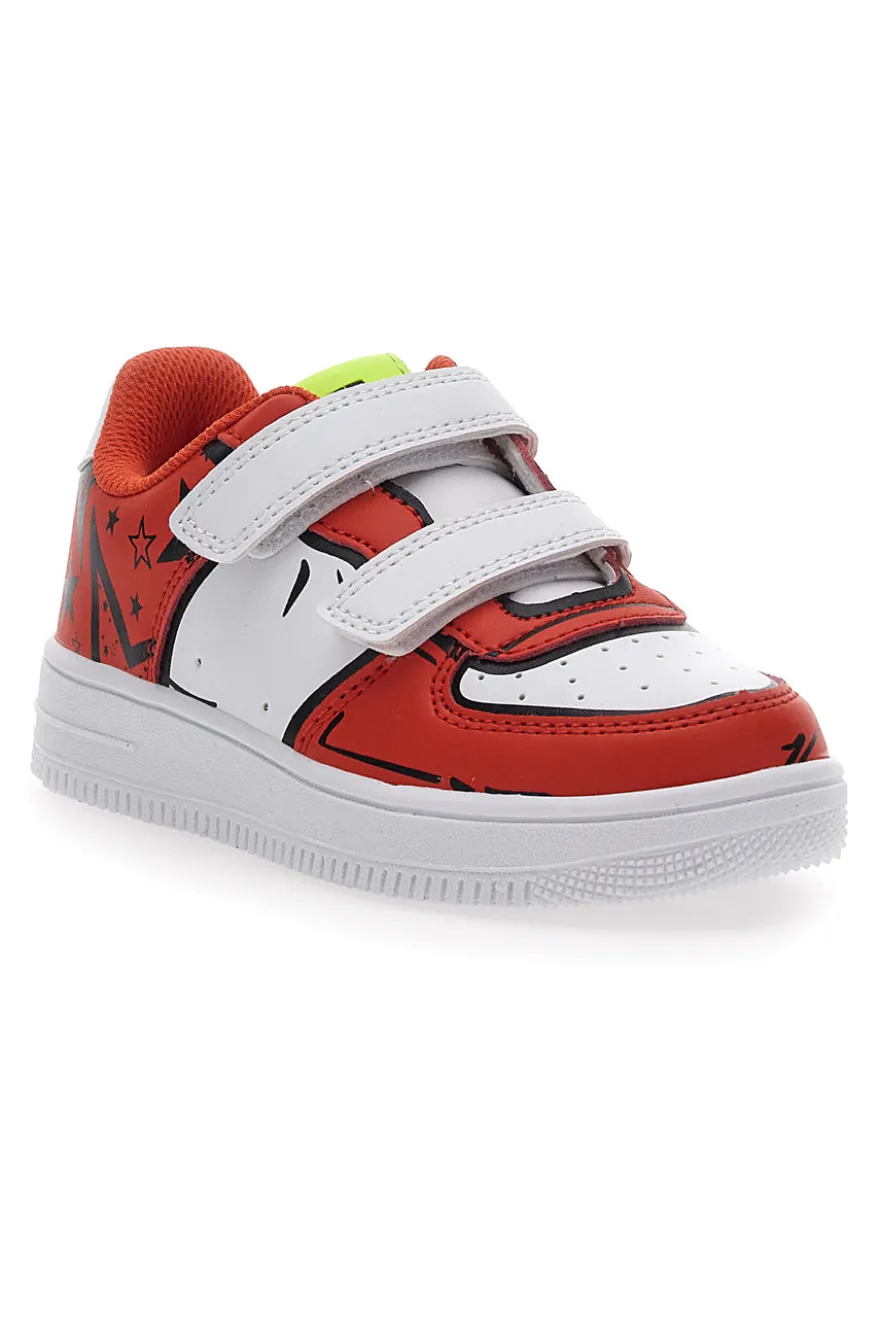 Sneakers Bianche e Arancioni Con Strappi Pitt Kids 201195