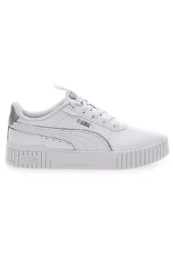 Sneakers Bianche e Argento Platform Puma Carina 2.0 Pop Up Mtllcs Ps