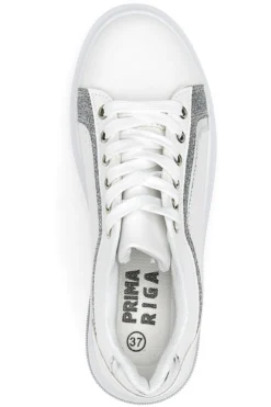 Sneakers Bianche e Argento Prima Riga 435