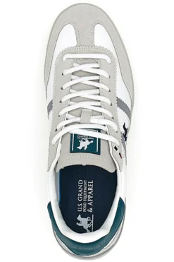 Sneakers Bianche e Beige con Dettagli Verdi U.S.G.POLO WOODY LTX