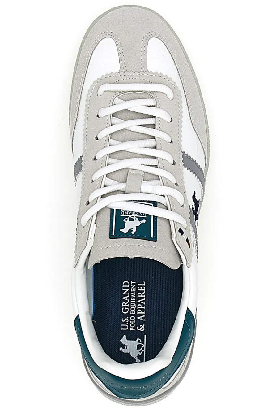 Sneakers Bianche e Beige con Dettagli Verdi U.S.G.POLO WOODY LTX