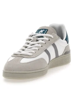 Sneakers Bianche e Beige con Dettagli Verdi U.S.G.POLO WOODY LTX