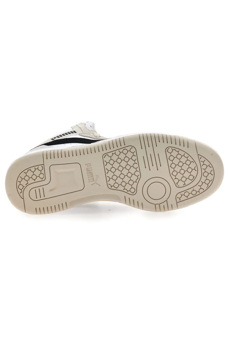 Sneakers bianche e beige mid-cut inserti a contrasto Puma Rebound V6 SD