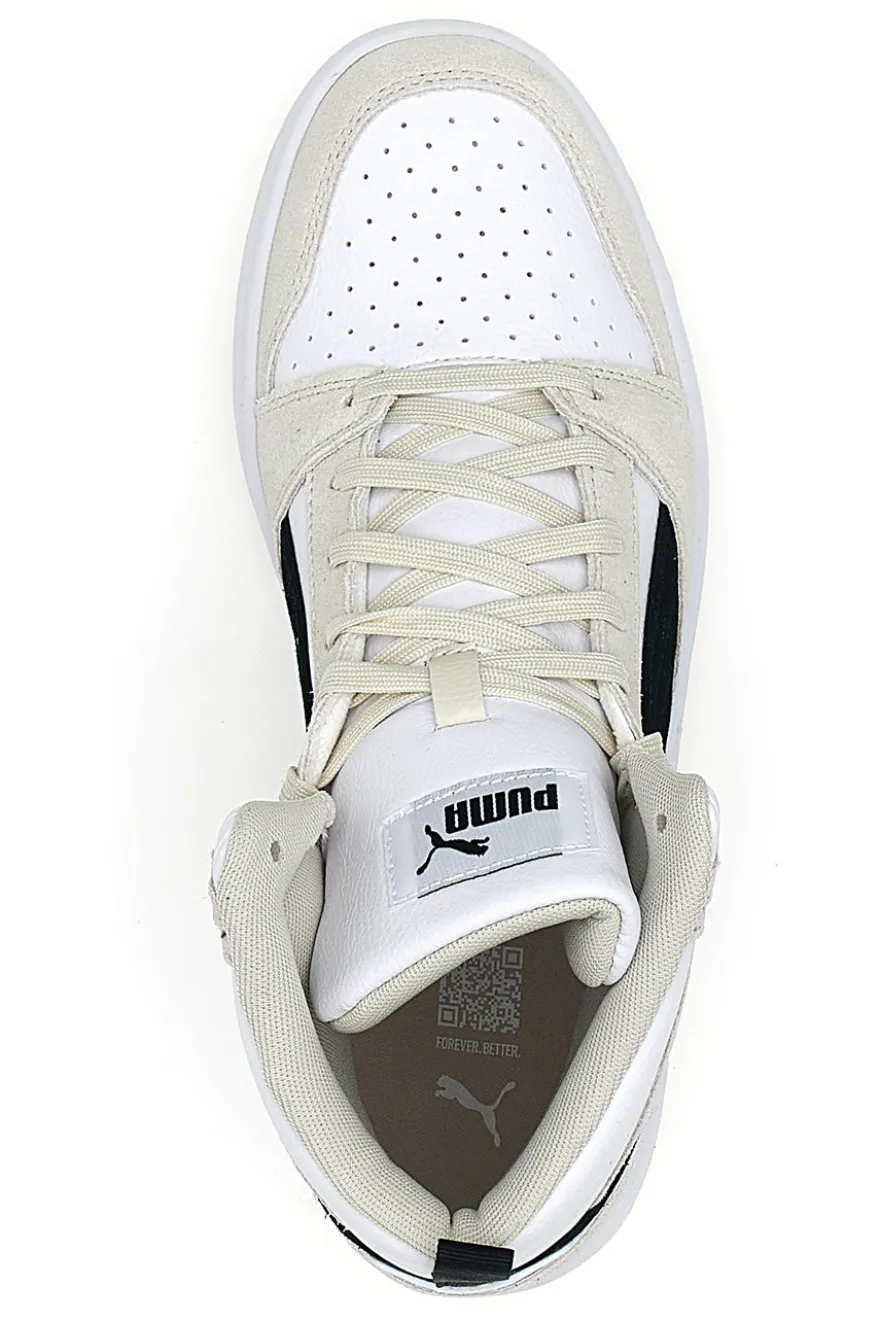 Sneakers bianche e beige mid-cut inserti a contrasto Puma Rebound V6 SD