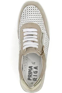 Sneakers Bianche e Beige Prima Riga 21668FAST
