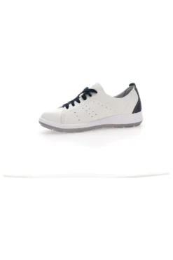 Sneakers Bianche e Blu Con Sottopiede in Vera Pelle Inblu 51 Wg