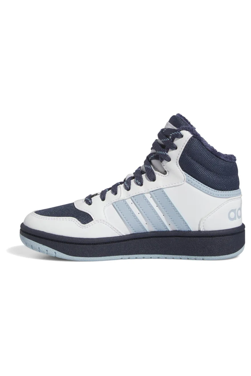 Sneakers Bianche e Blu Mid-Cut Adidas Hoops Mid 3 K