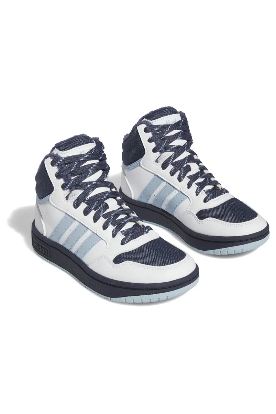 Sneakers Bianche e Blu Mid-Cut Adidas Hoops Mid 3 K