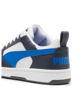 Sneakers Bianche e Blu Puma Rebound V6 Low Jr